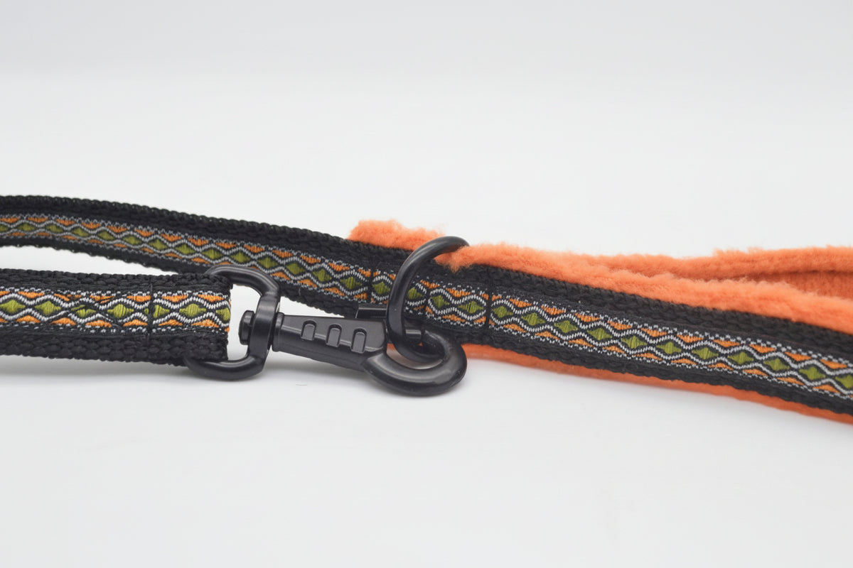 Orange/Black Tribal Pattern Collar & Lead Set