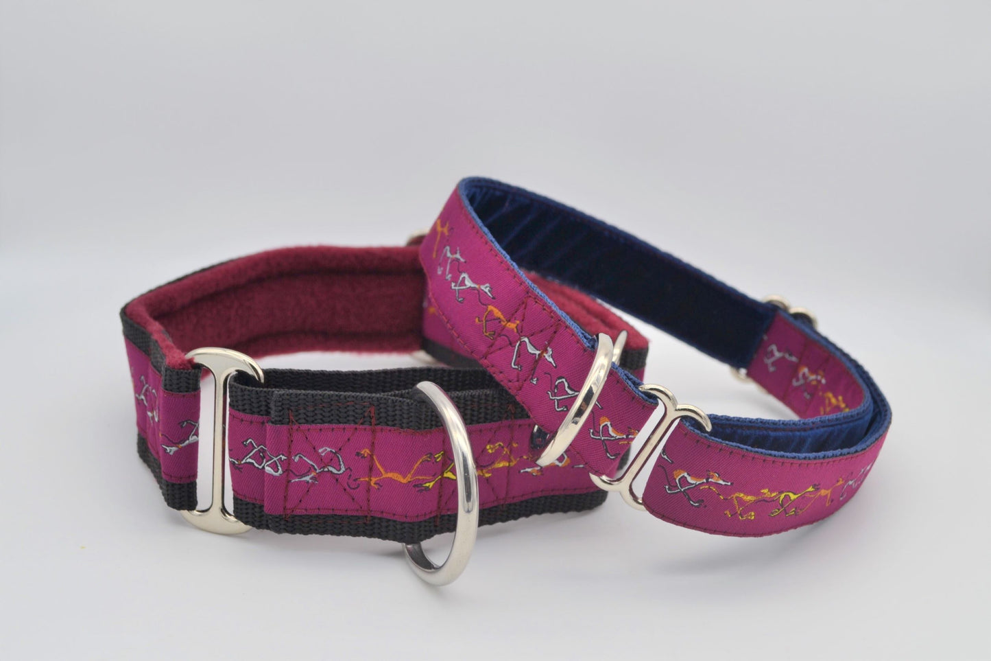 Burgundy Lurcher/Greyhound Pattern 38mm Martingale Collar