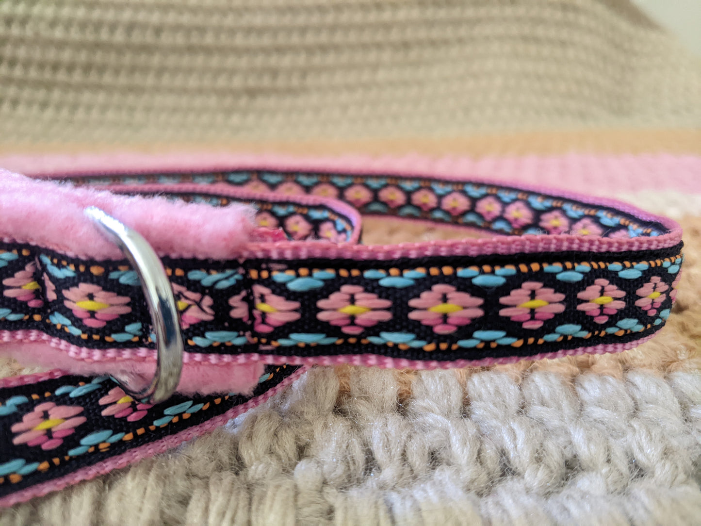 Pink/Navy Southwestern Pattern Collar & Lead Set