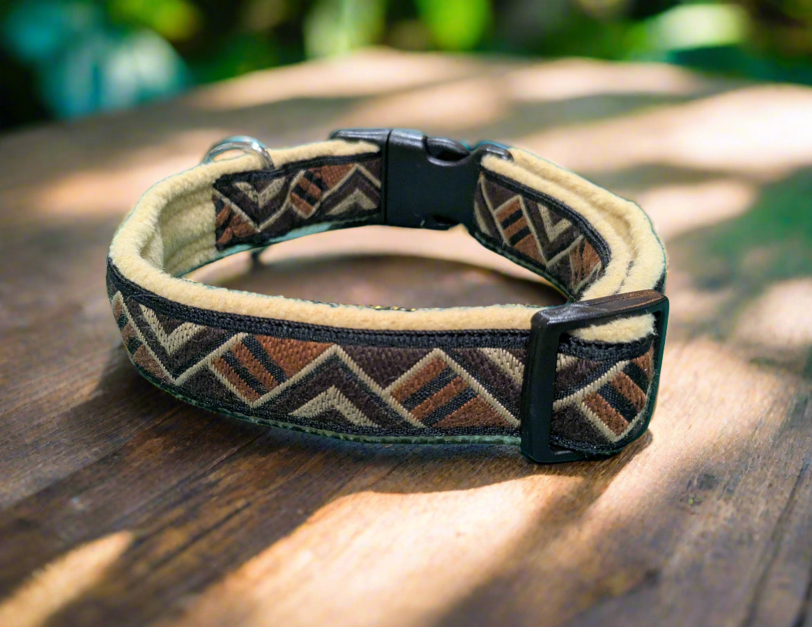 Brown Tribal Triangles Pattern Collar