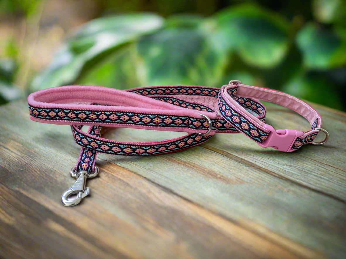 Pink/Navy Southwestern Pattern Collar