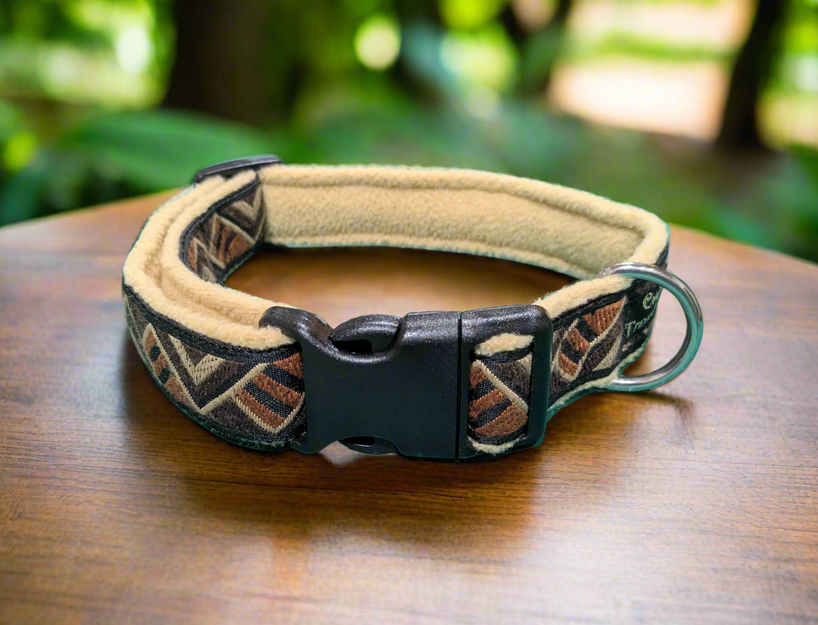 Brown Tribal Triangles Pattern Collar