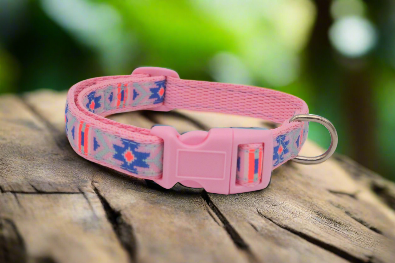 12mm Pink Aztec Pattern Collar