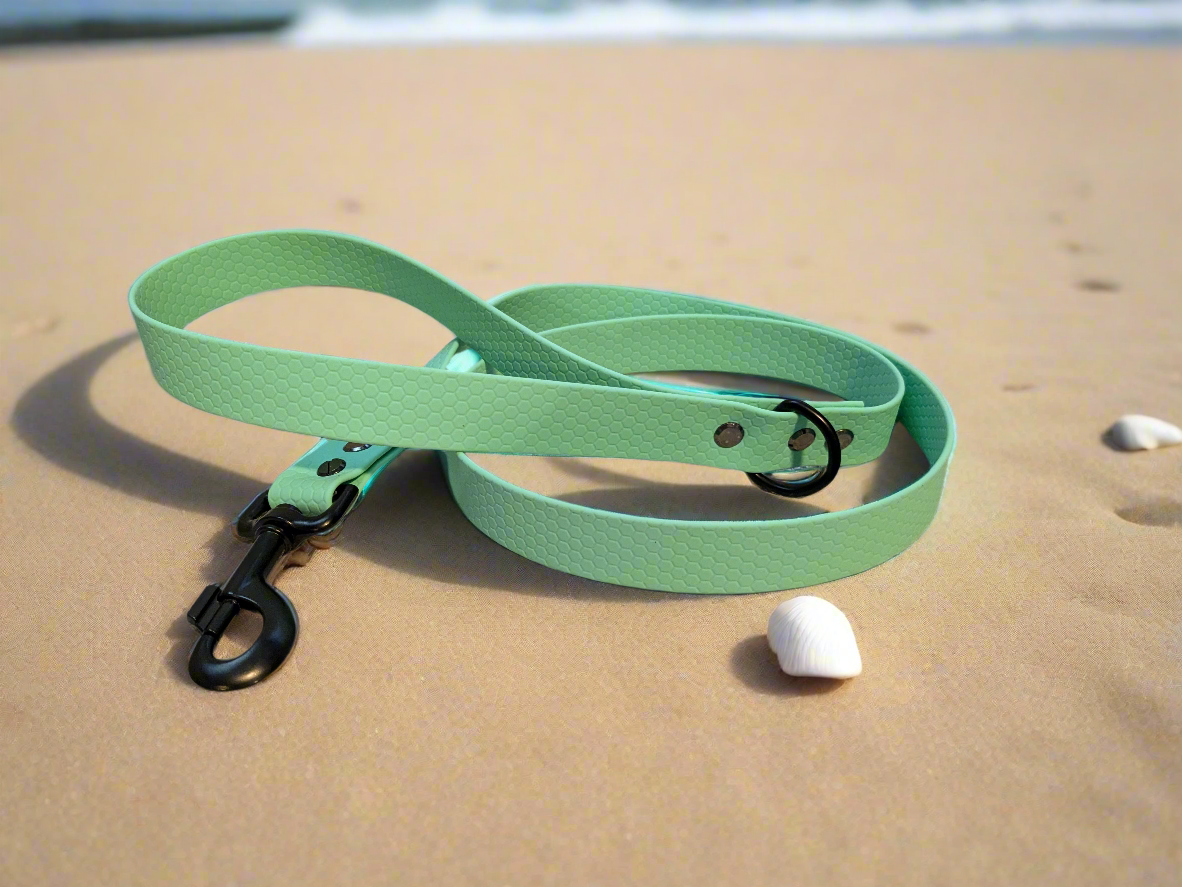 Caribbean Green Waterproof Coated Webbing Lead 25mm