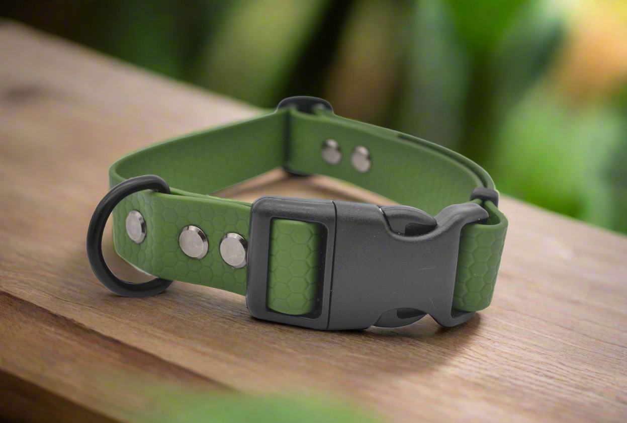 Army Green/Kerosene Waterproof Coated Webbing Buckle Collar 25mm
