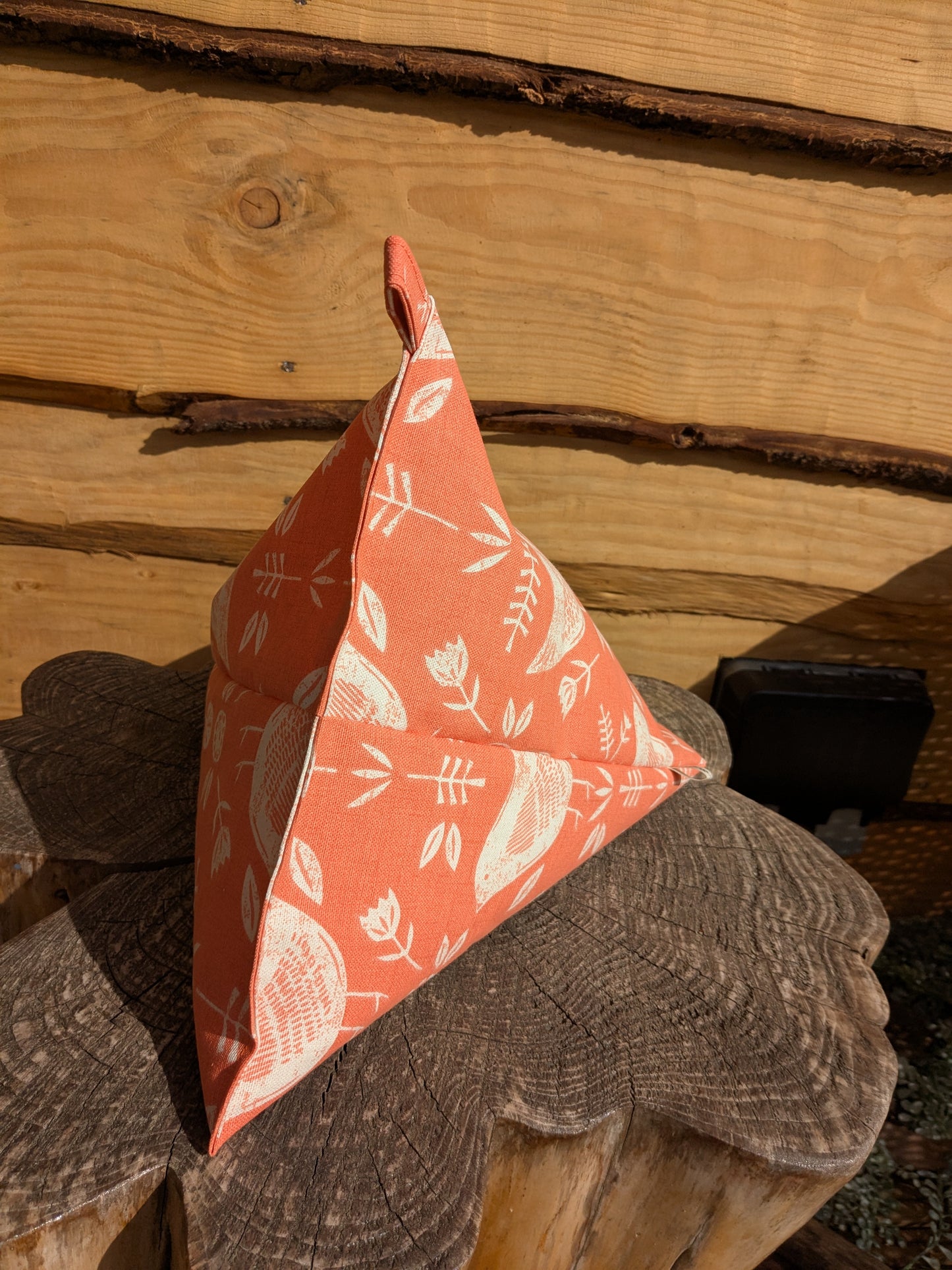 Tablet/Kindle/iPad Bean Bag Cushion Stand- Birds On Orange