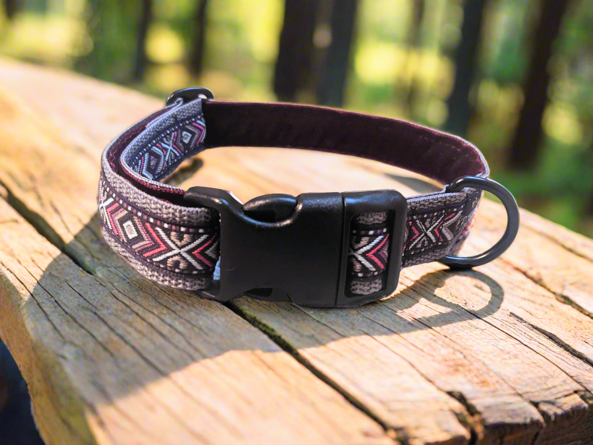 Purple/Grey Southwestern Tribal Pattern Collar 25mm