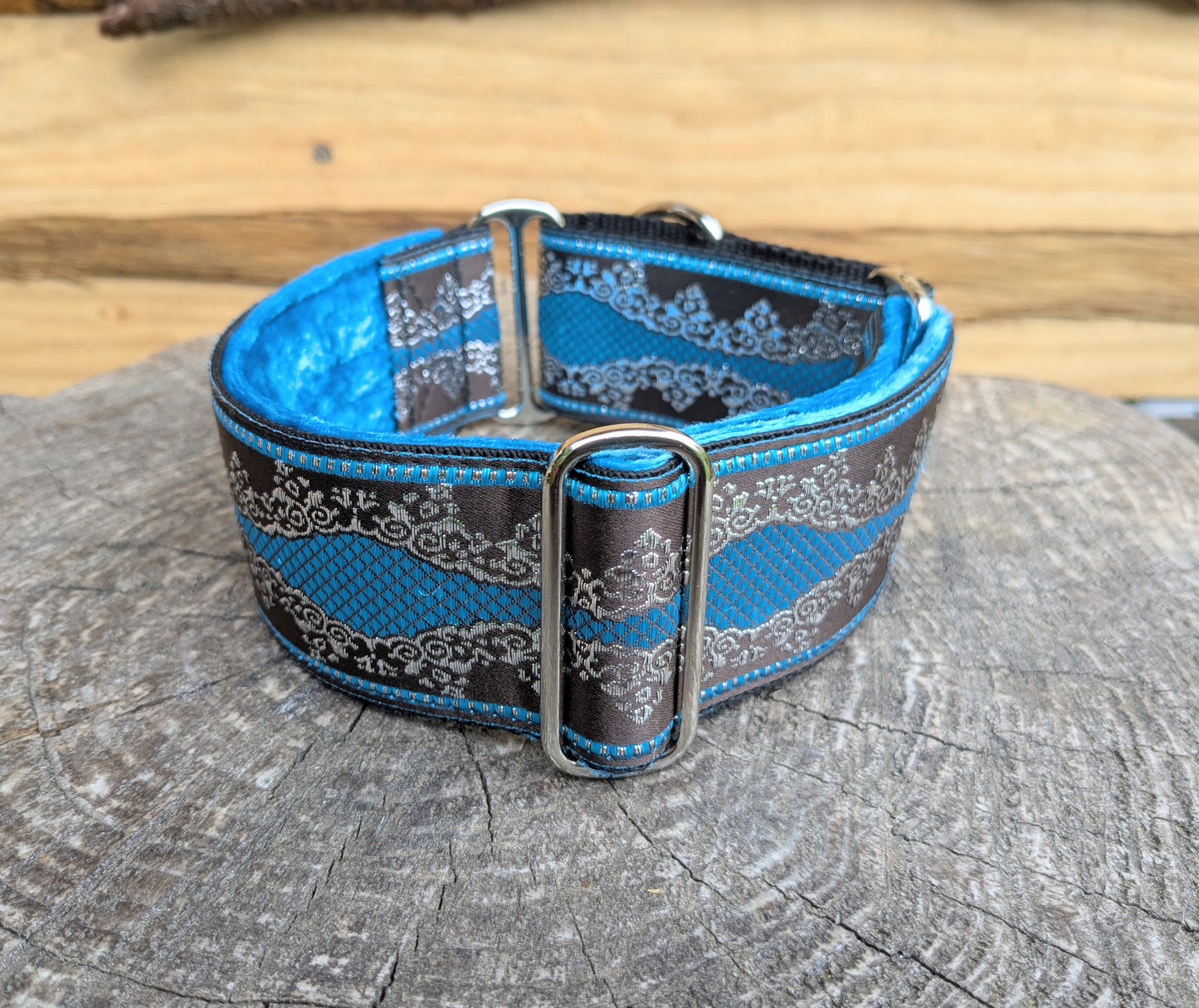 Blue/Silver Pattern 50mm Martingale Collar