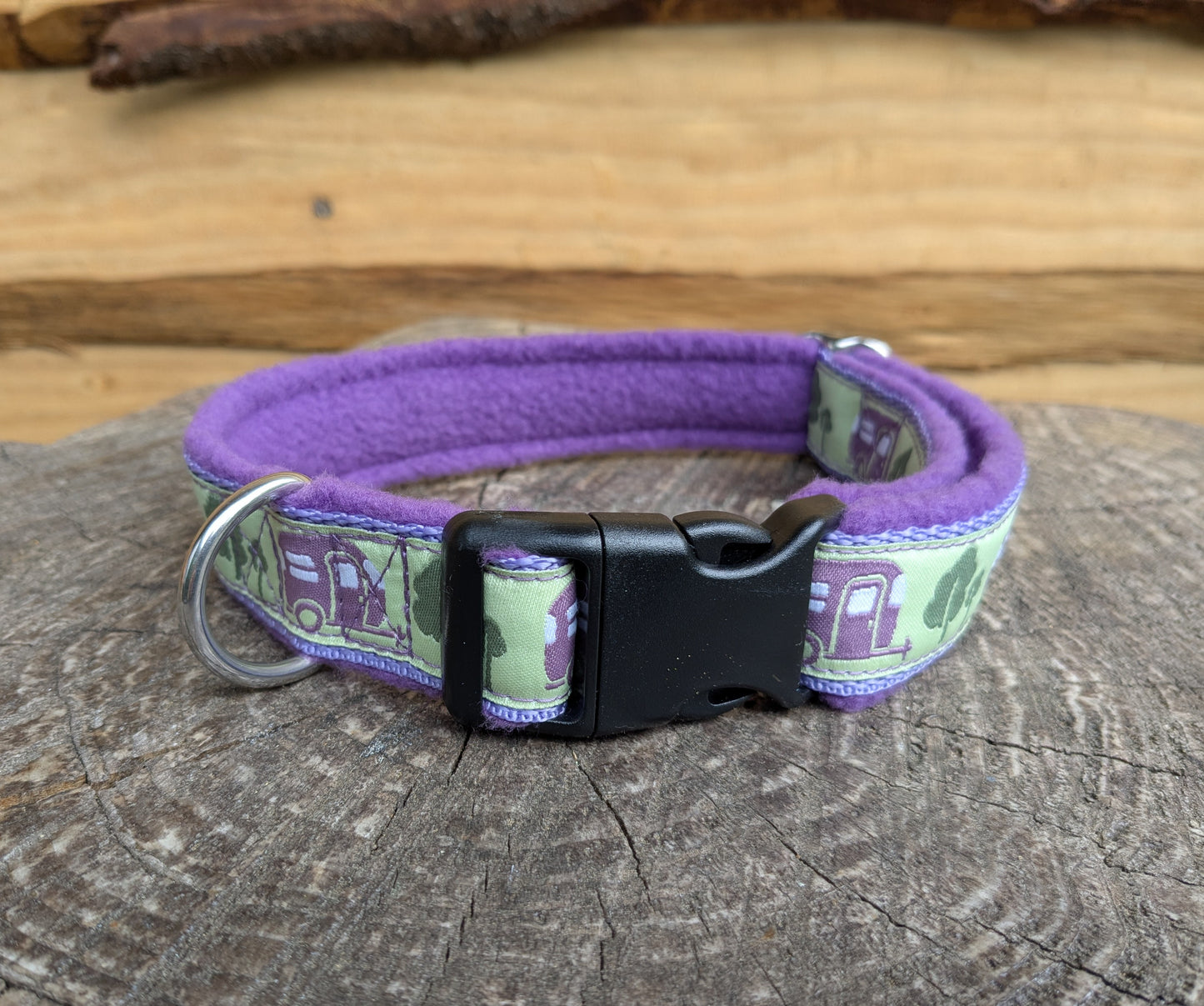 Vintage Camping Caravan Pattern Collar