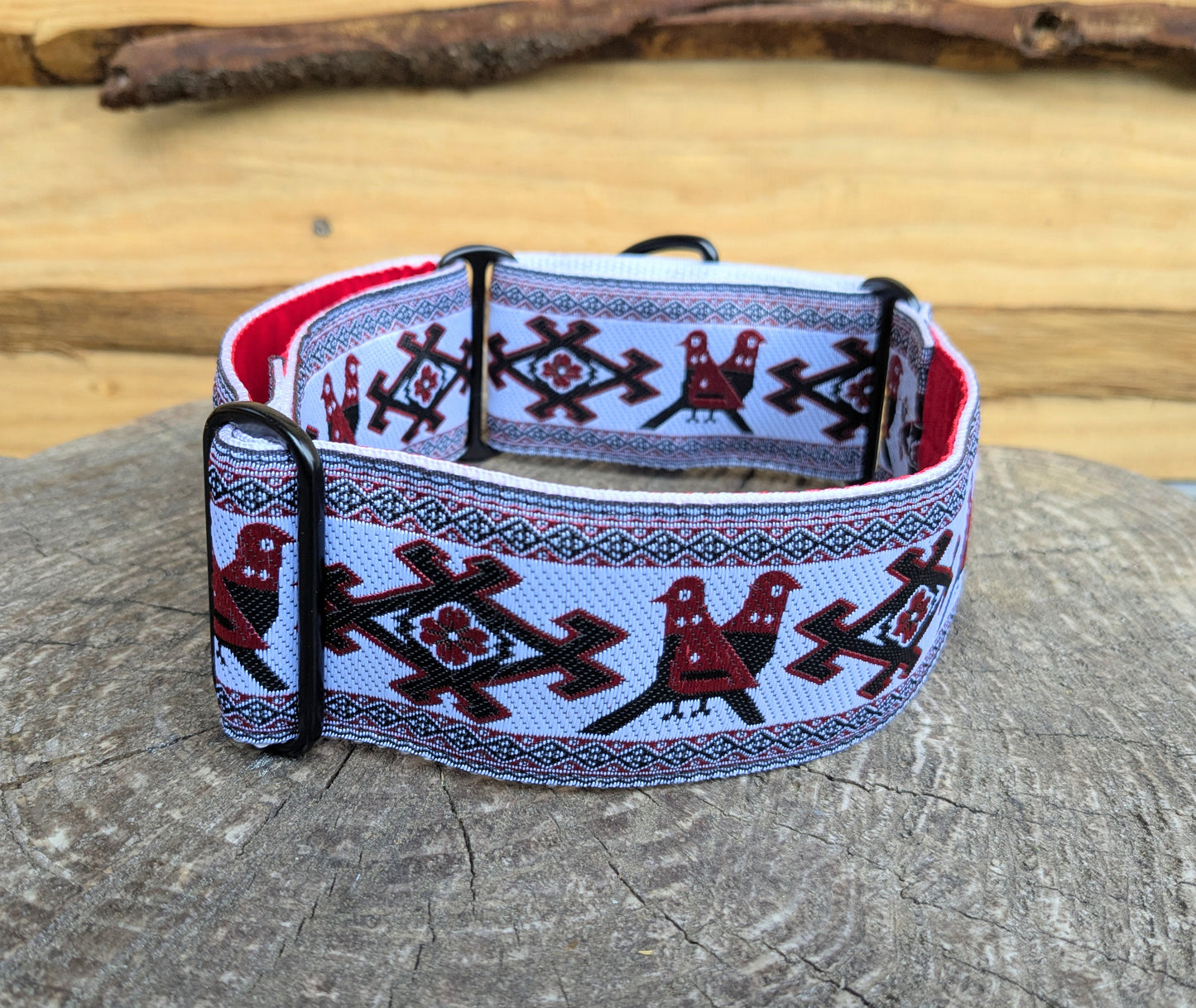 White Aztec Pattern 50mm Martingale Collar