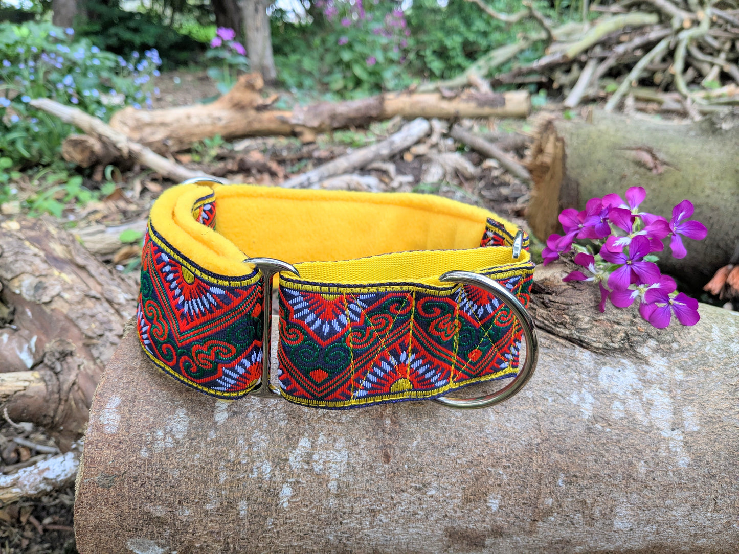 Tropical Tribal Pattern 50mm Martingale Collar