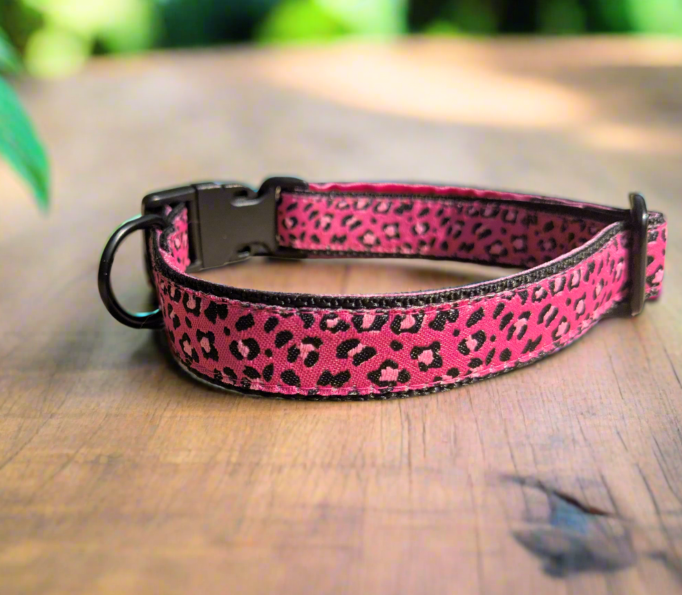 Pink Leopard Print Pattern Collar 20mm