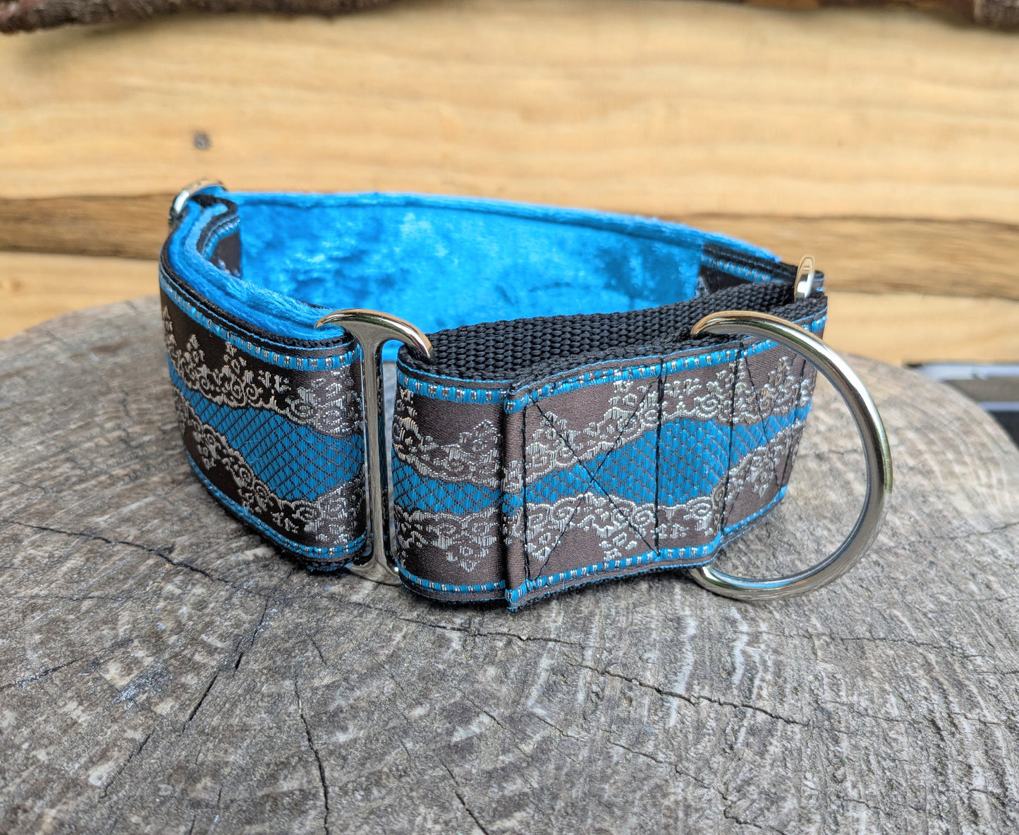 Blue/Silver Pattern 50mm Martingale Collar