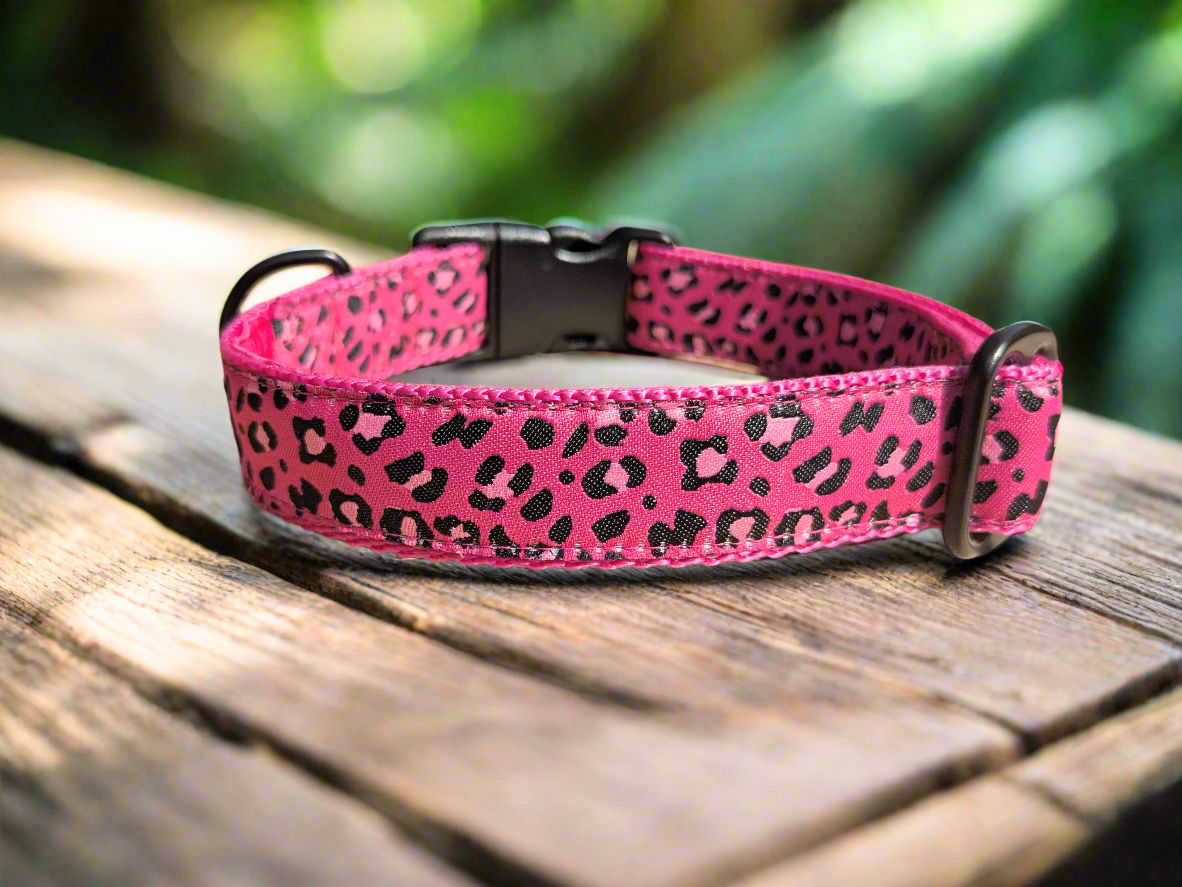Pink Leopard Print Pattern Collar Anti-freeze 25mm