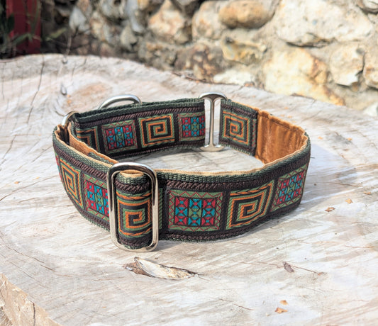 Greek Key Pattern 38mm Martingale Collar
