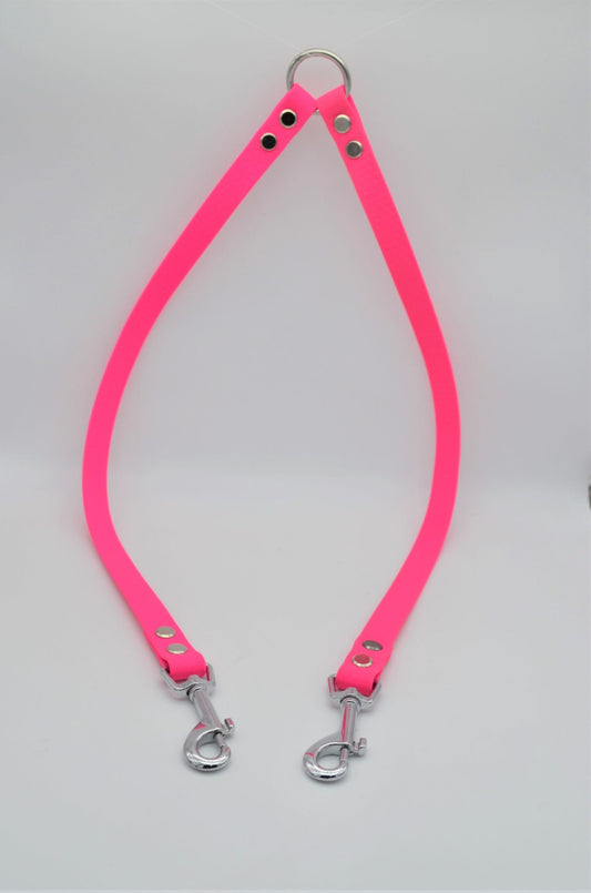 16mm Pink Waterproof Webbing Double Split Lead Coupler