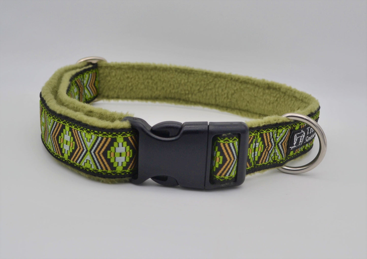 Green Aztec Pattern Collar (Antifreeze or Slip Through Buckle)