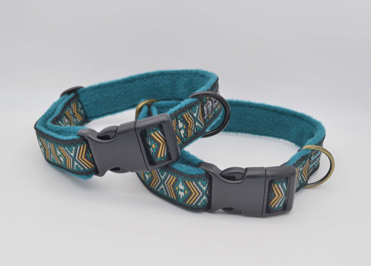 Turquoise Aztec Pattern Collar (Antique Brass, Black, Silver)