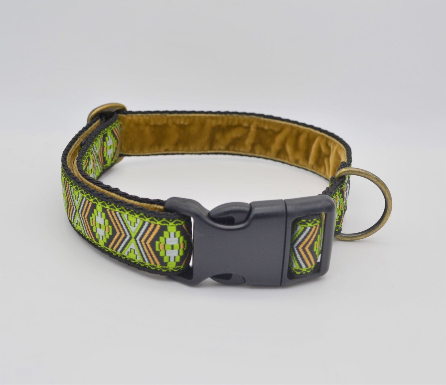 Green Aztec Pattern Collar (Antifreeze or Slip Through Buckle)