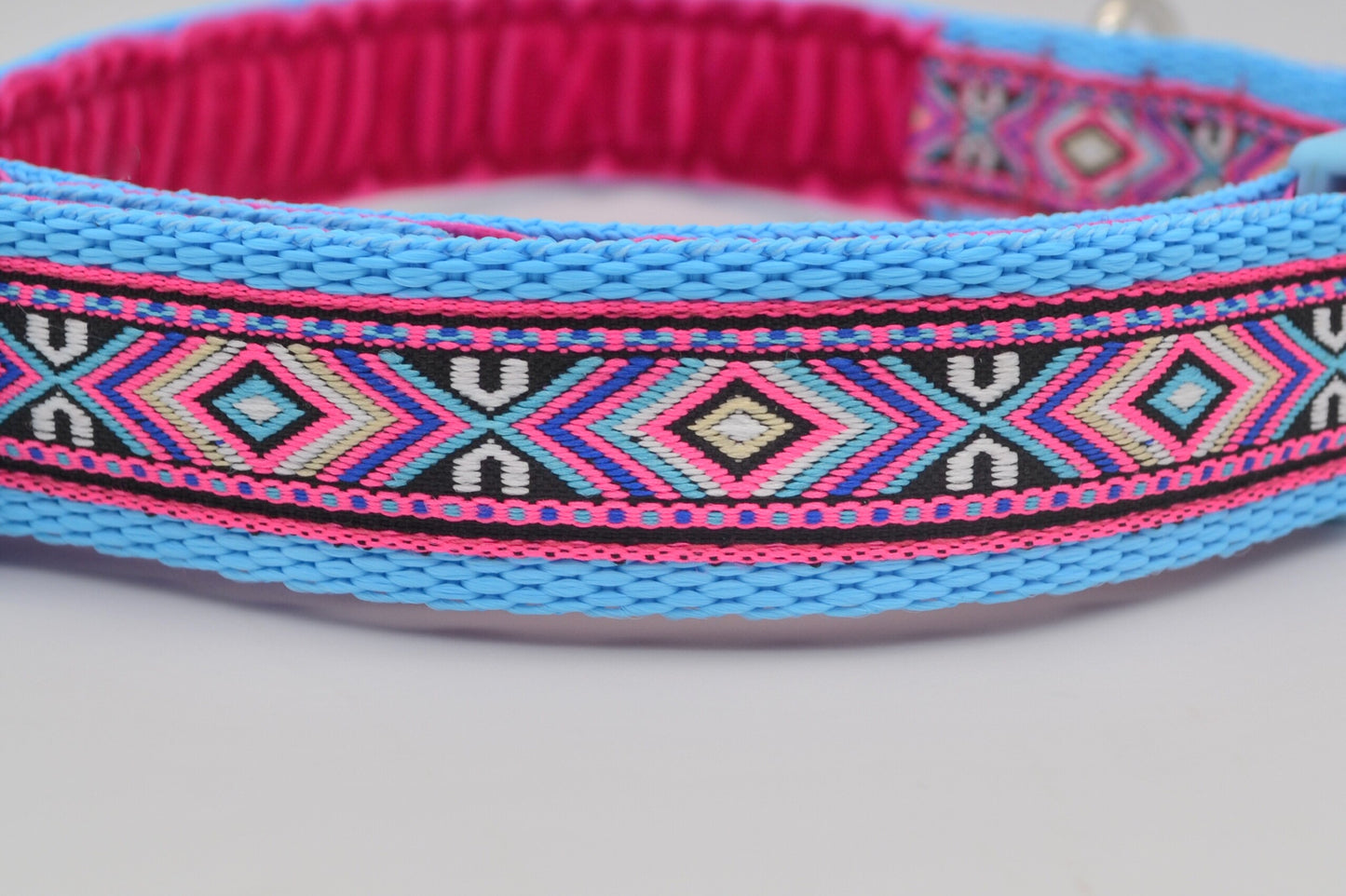 Red or Pink on Blue Southwestern Tribal Pattern Collar 25mm