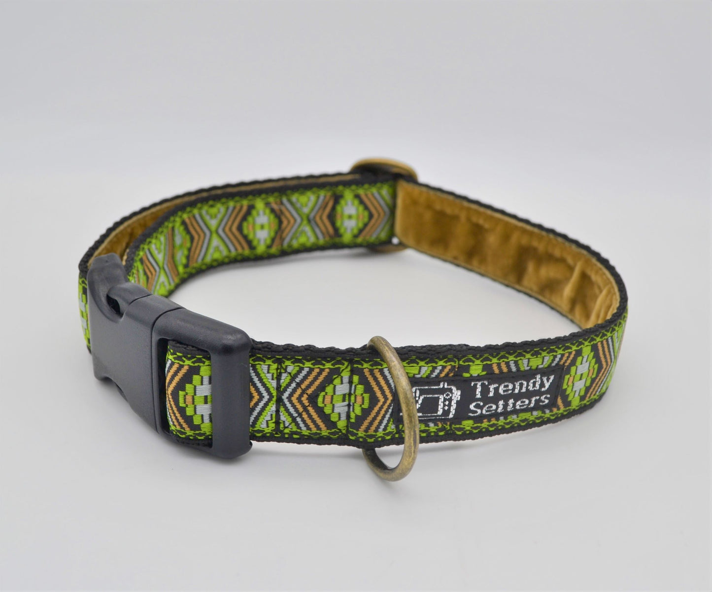 Green Aztec Pattern Collar (Antifreeze or Slip Through Buckle)