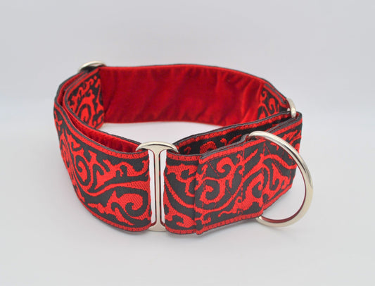 Red/Black Renaissance Pattern 50mm Martingale Collar