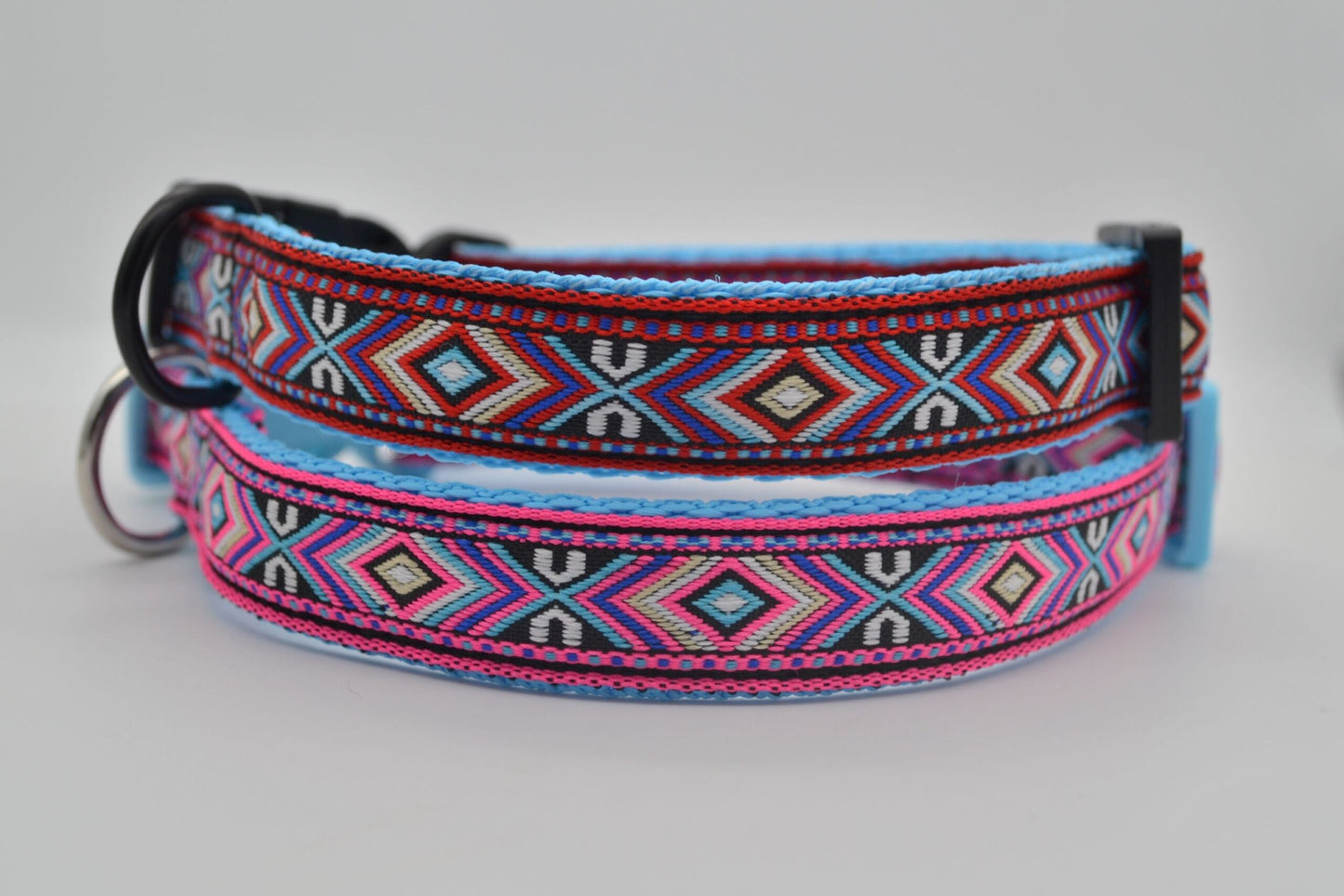 Red or Pink on Blue Southwestern Tribal Pattern Collar 20mm