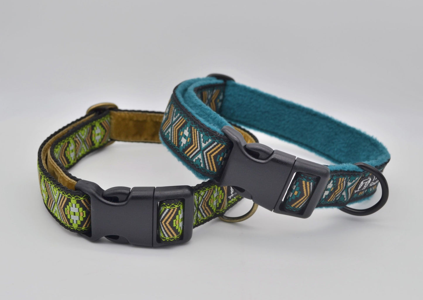 Green Aztec Pattern Collar (Antifreeze or Slip Through Buckle)