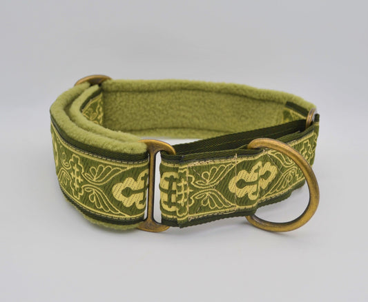 Green Medieval Pattern 38mm Martingale Collar