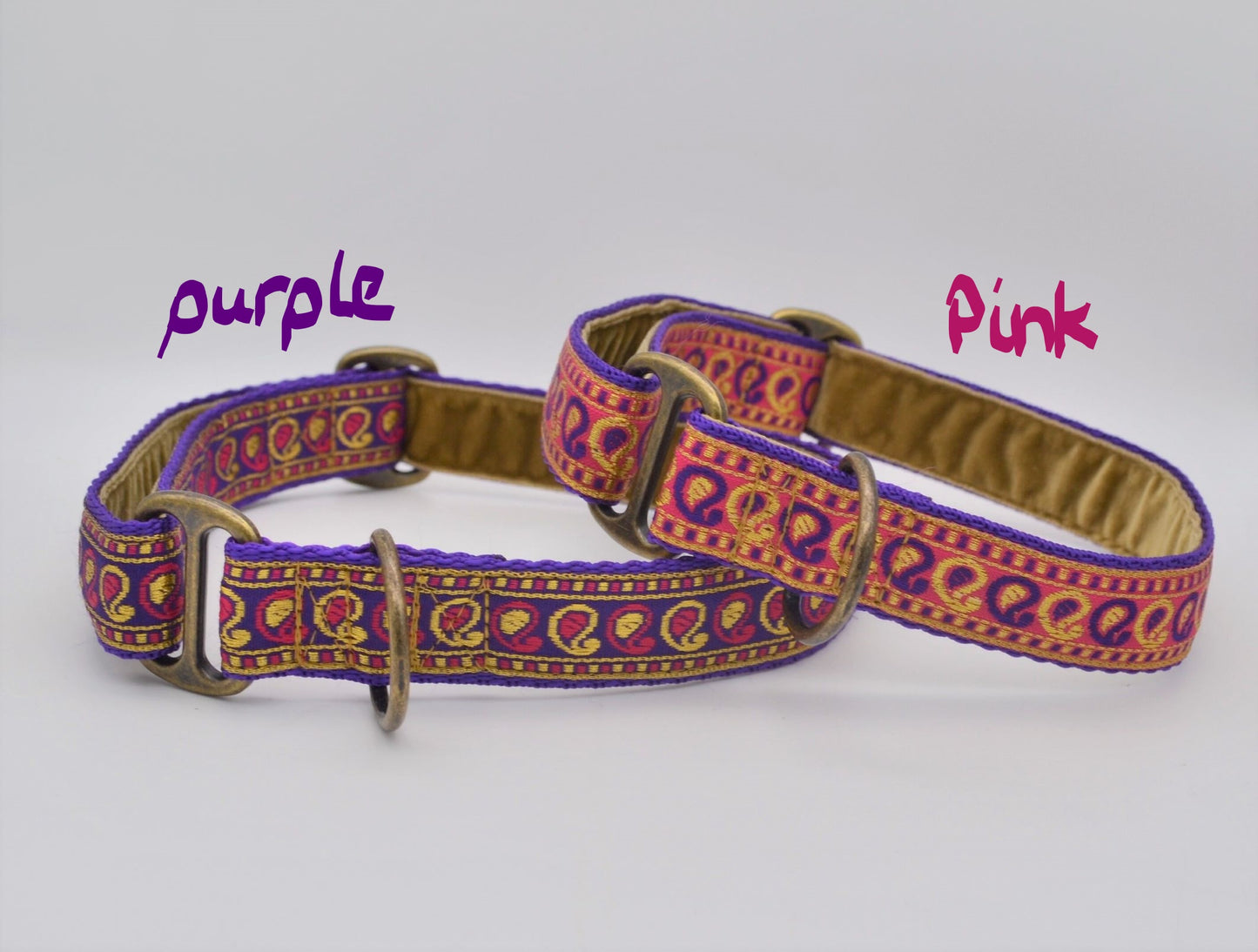 Pink/Purple & Gold Indian Paisley House Collar