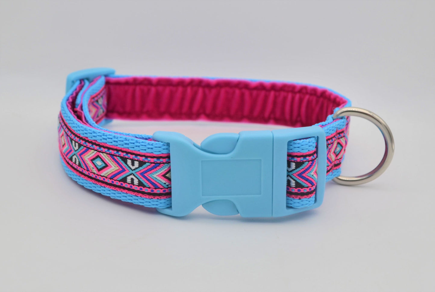 Red or Pink on Blue Southwestern Tribal Pattern Collar 25mm