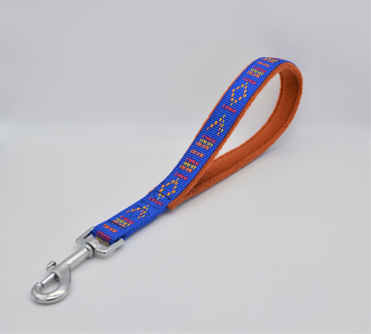 Weave Webbing Mexican Style Dog Training Lead Traffic Handle- 20mm Blue