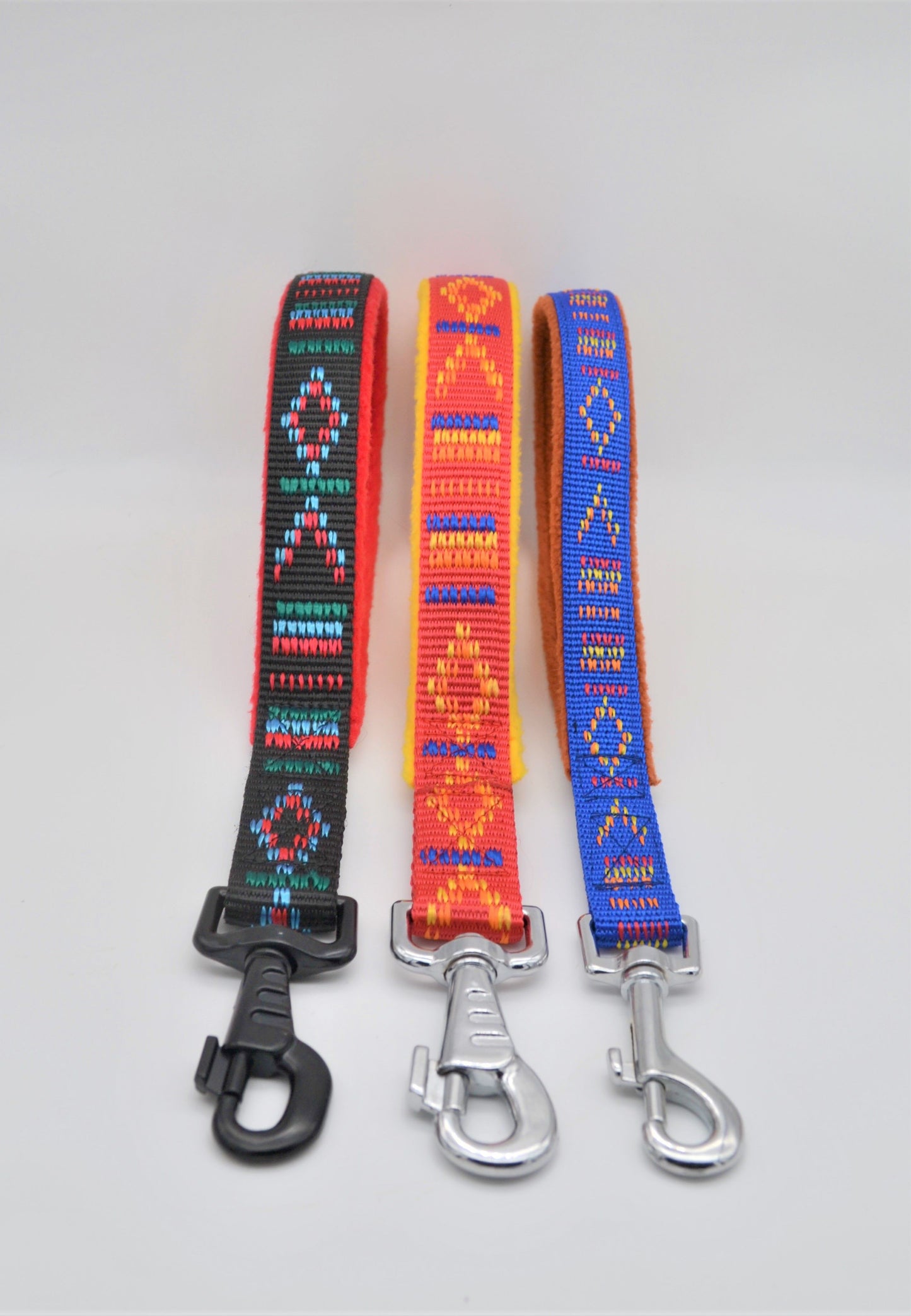 Weave Webbing Mexican Style Dog Training Lead Traffic Handle- 20mm Blue