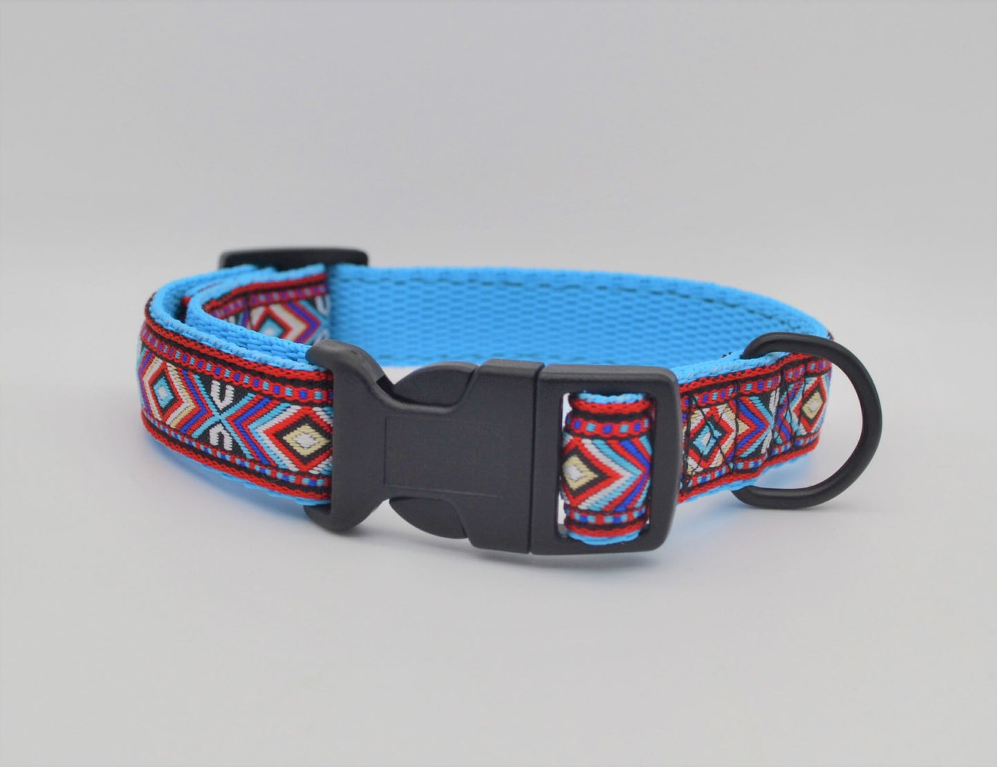 Red or Pink on Blue Southwestern Tribal Pattern Collar 20mm