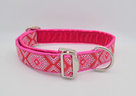 Pink Tribal Slip-through Buckle Collar