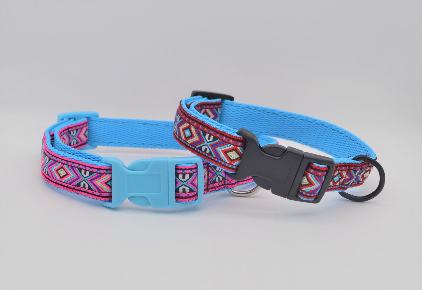 Red or Pink on Blue Southwestern Tribal Pattern Collar 20mm