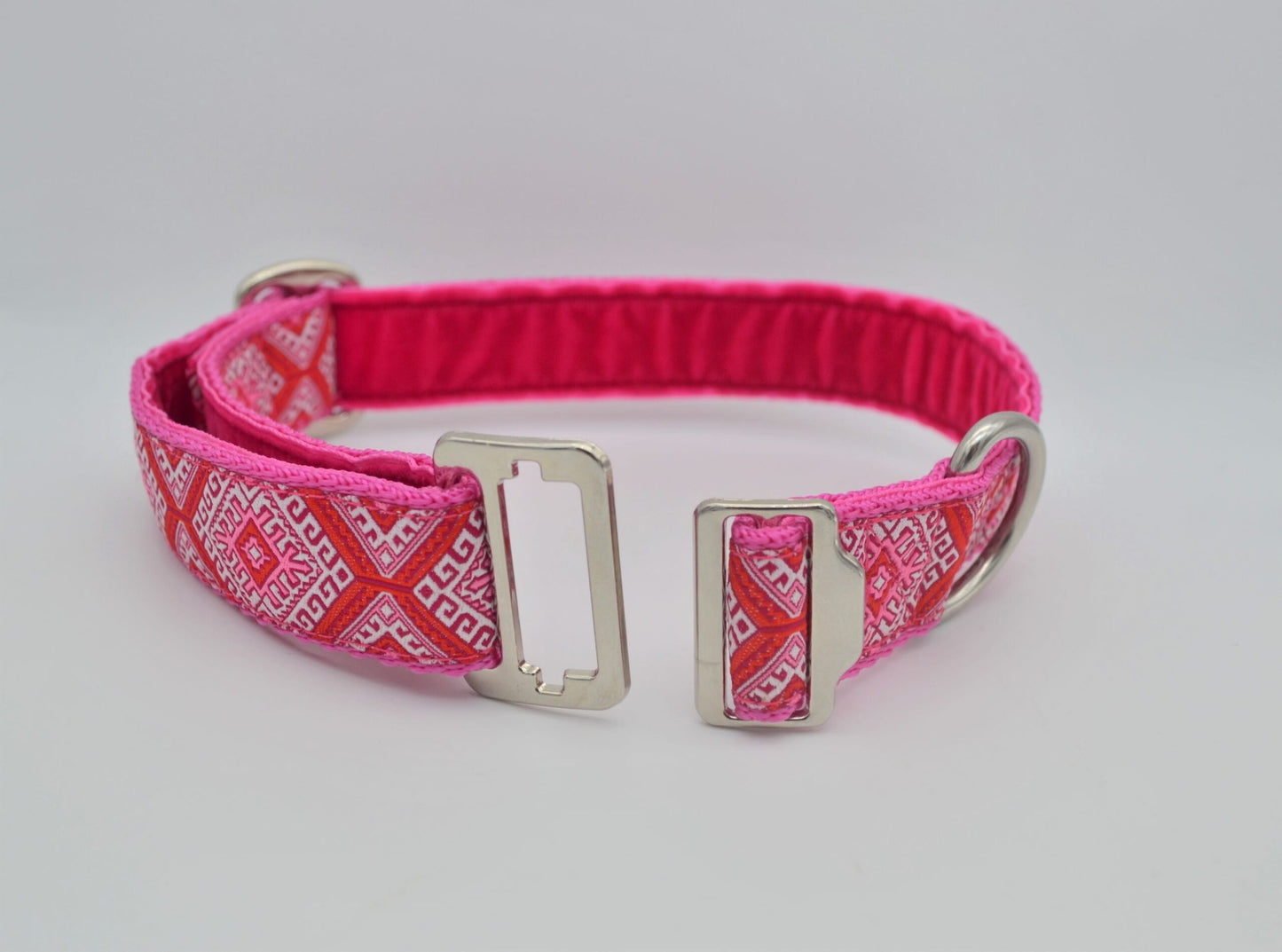 Pink Tribal Slip-through Buckle Collar