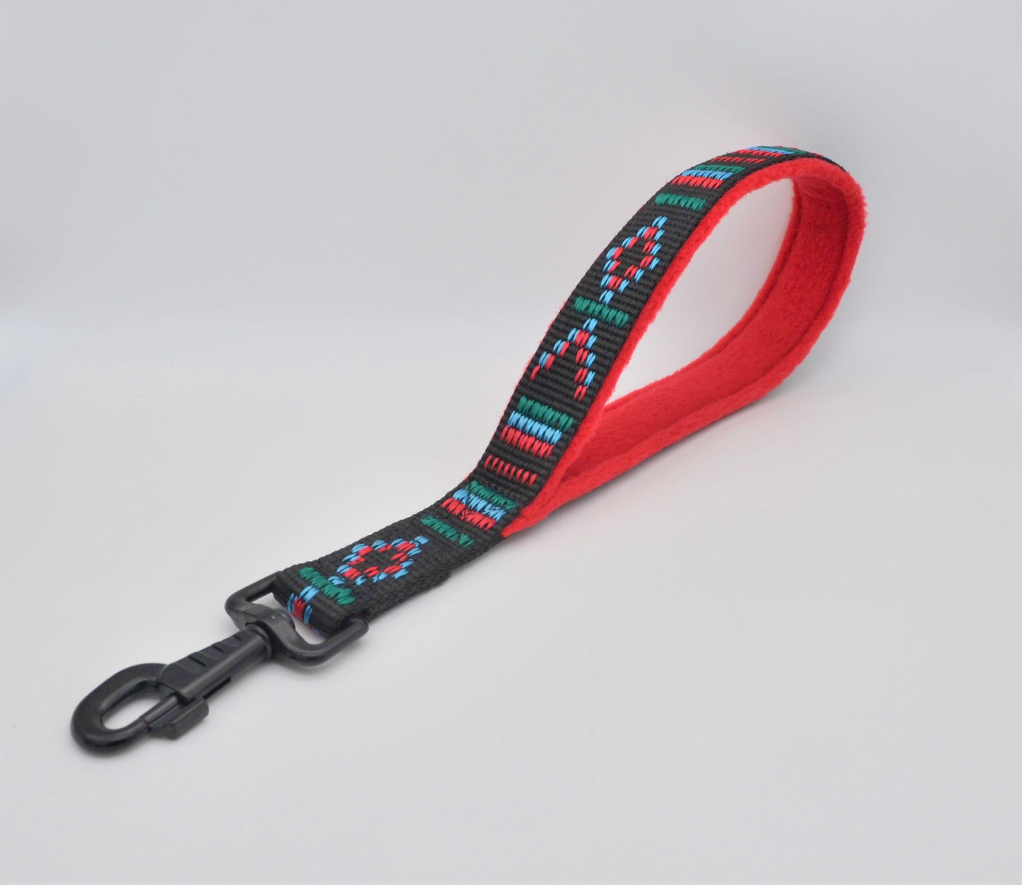 Weave Webbing Mexican Style Dog Training Lead Traffic Handle- 25mm Black