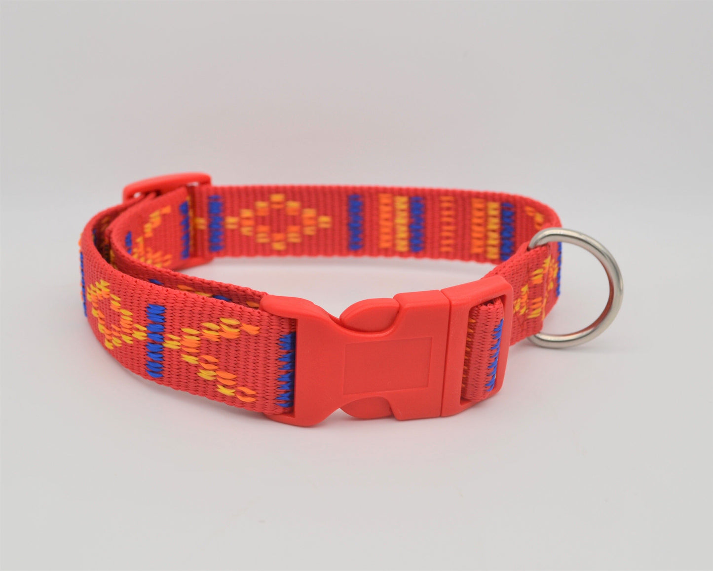 Mexican Weave Webbing Collar 25mm Black or Red