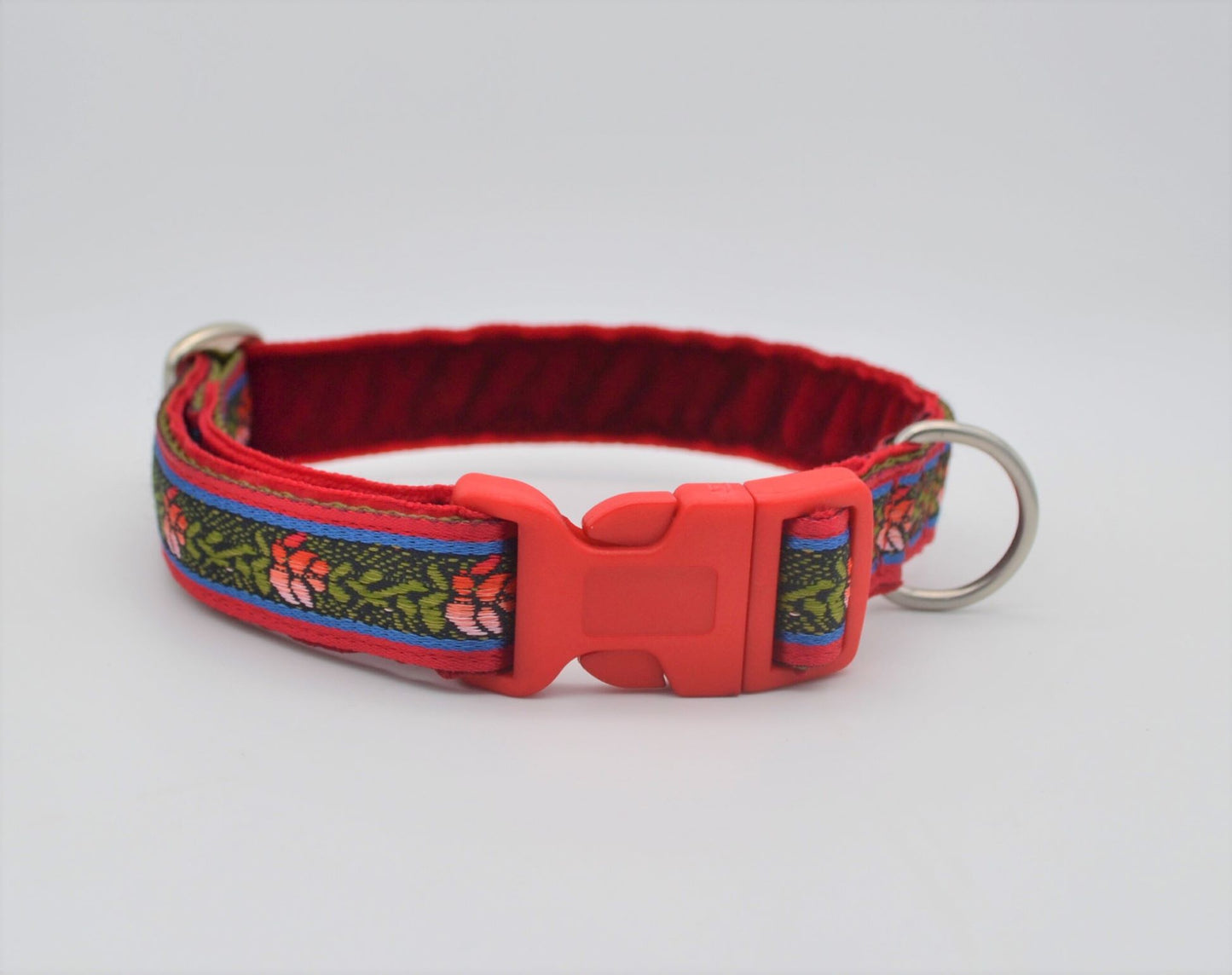 Red Rose Floral Pattern Collar 20mm