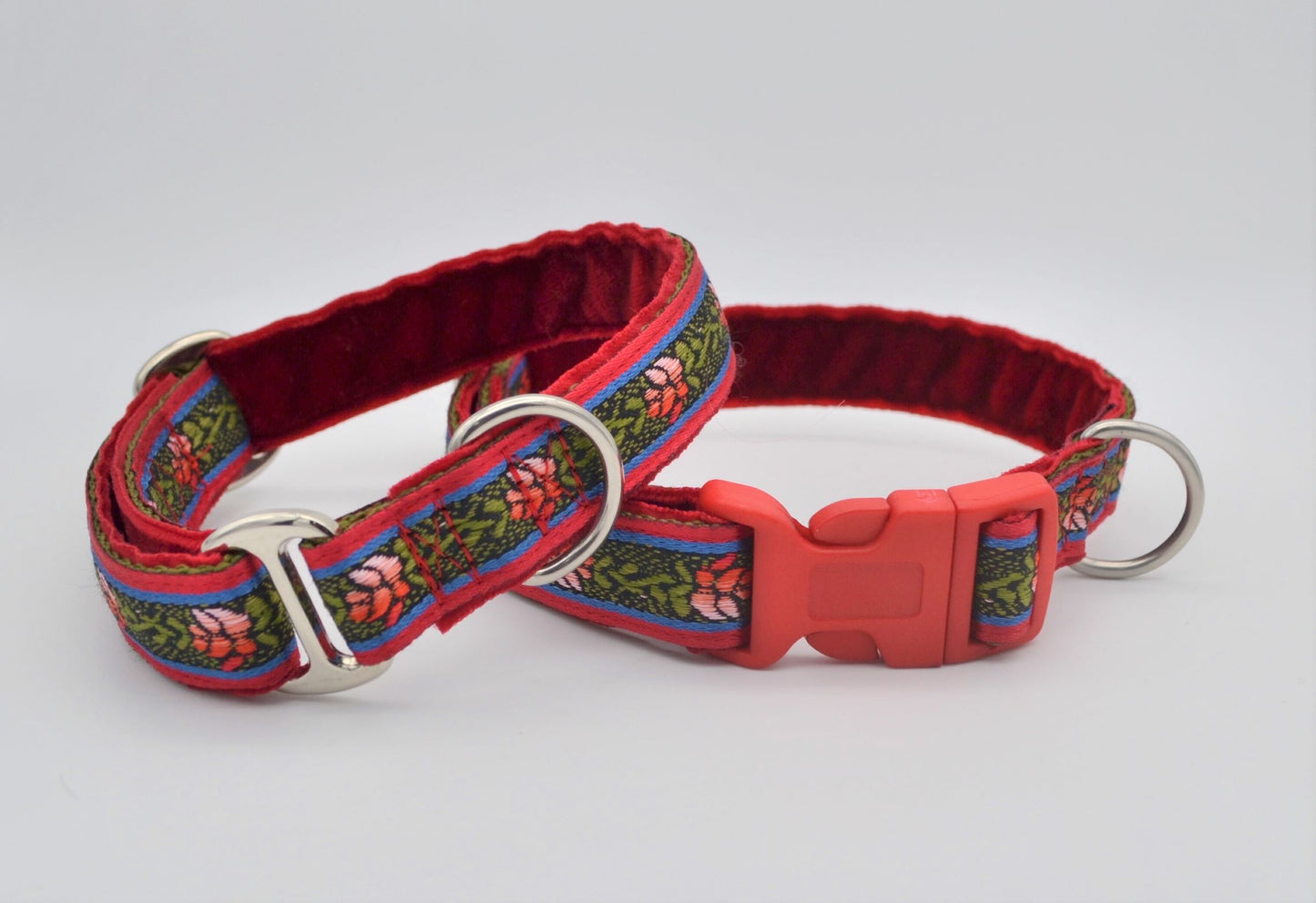 Red Rose Floral Pattern Collar 20mm