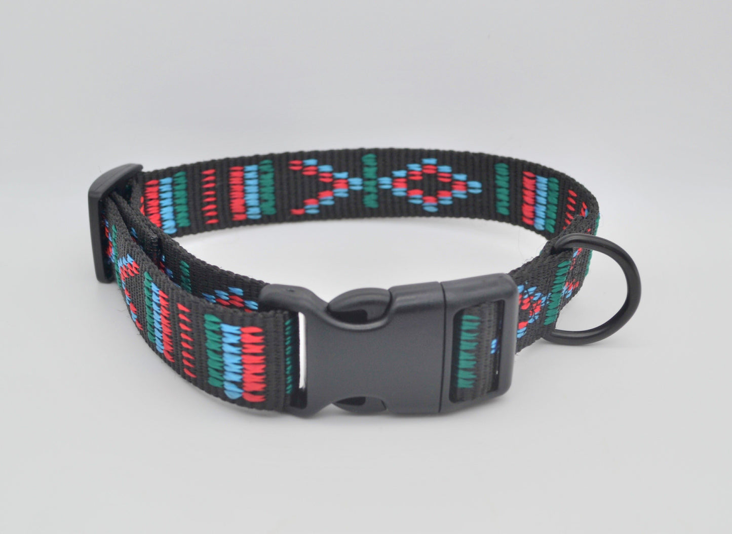 Mexican Weave Webbing Collar 25mm Black or Red