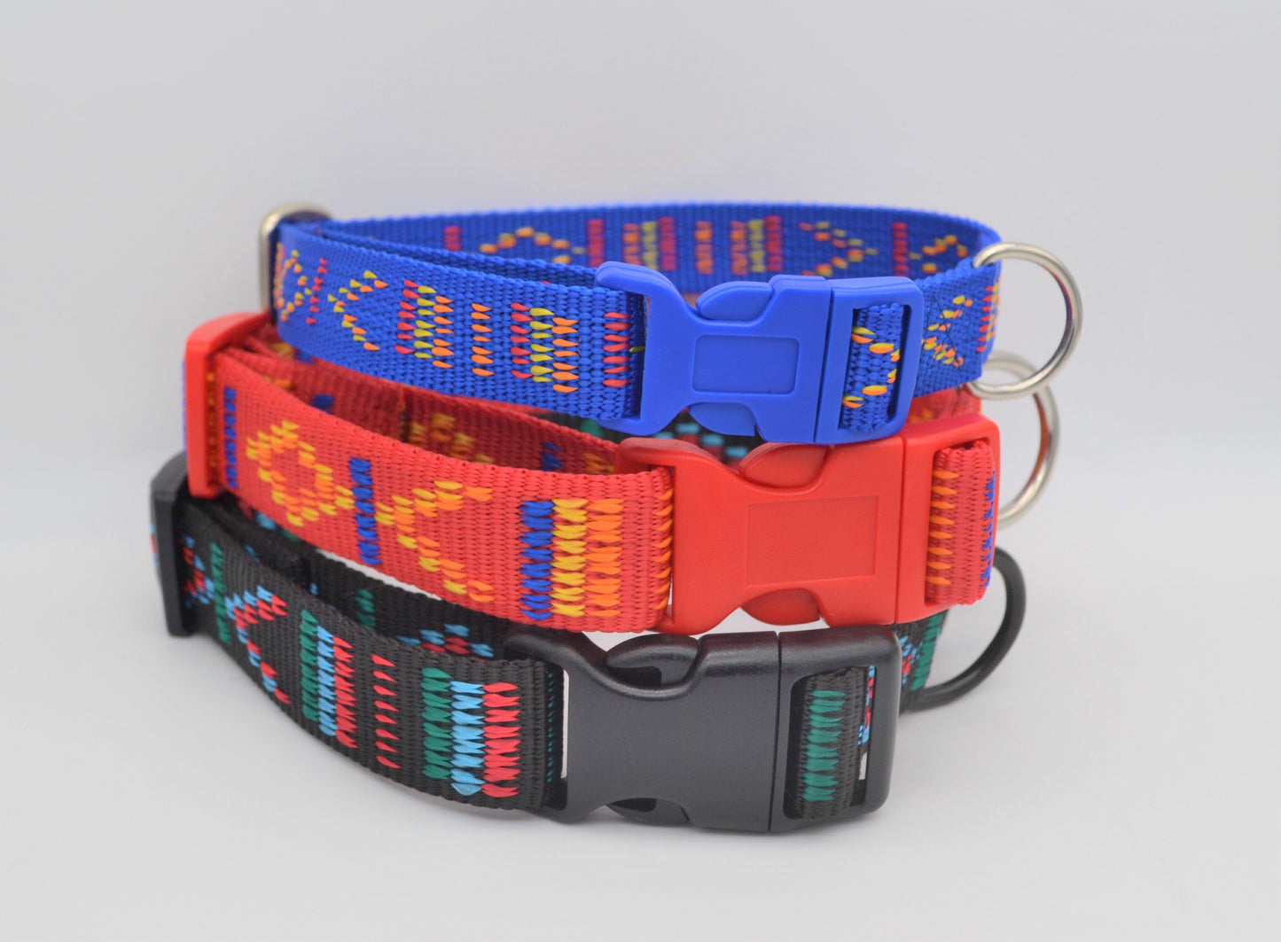 Mexican Weave Webbing Collar 20mm Blue