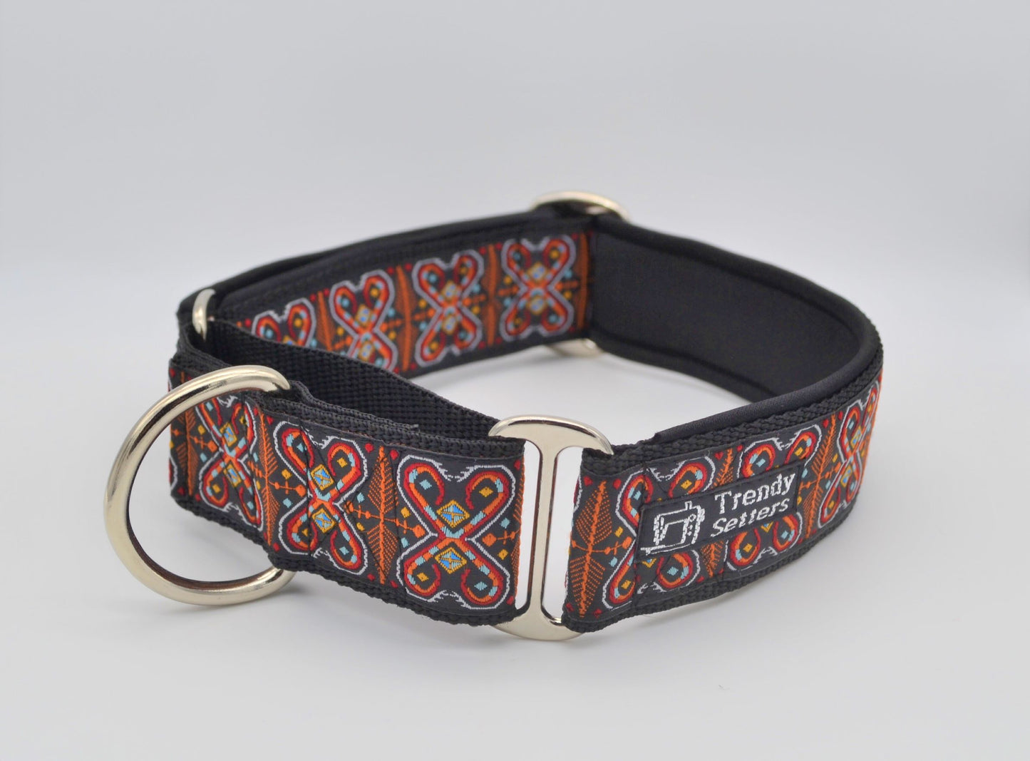 Red Tribal Symbols Pattern 38mm Martingale Collar (Neoprene or Fleece)