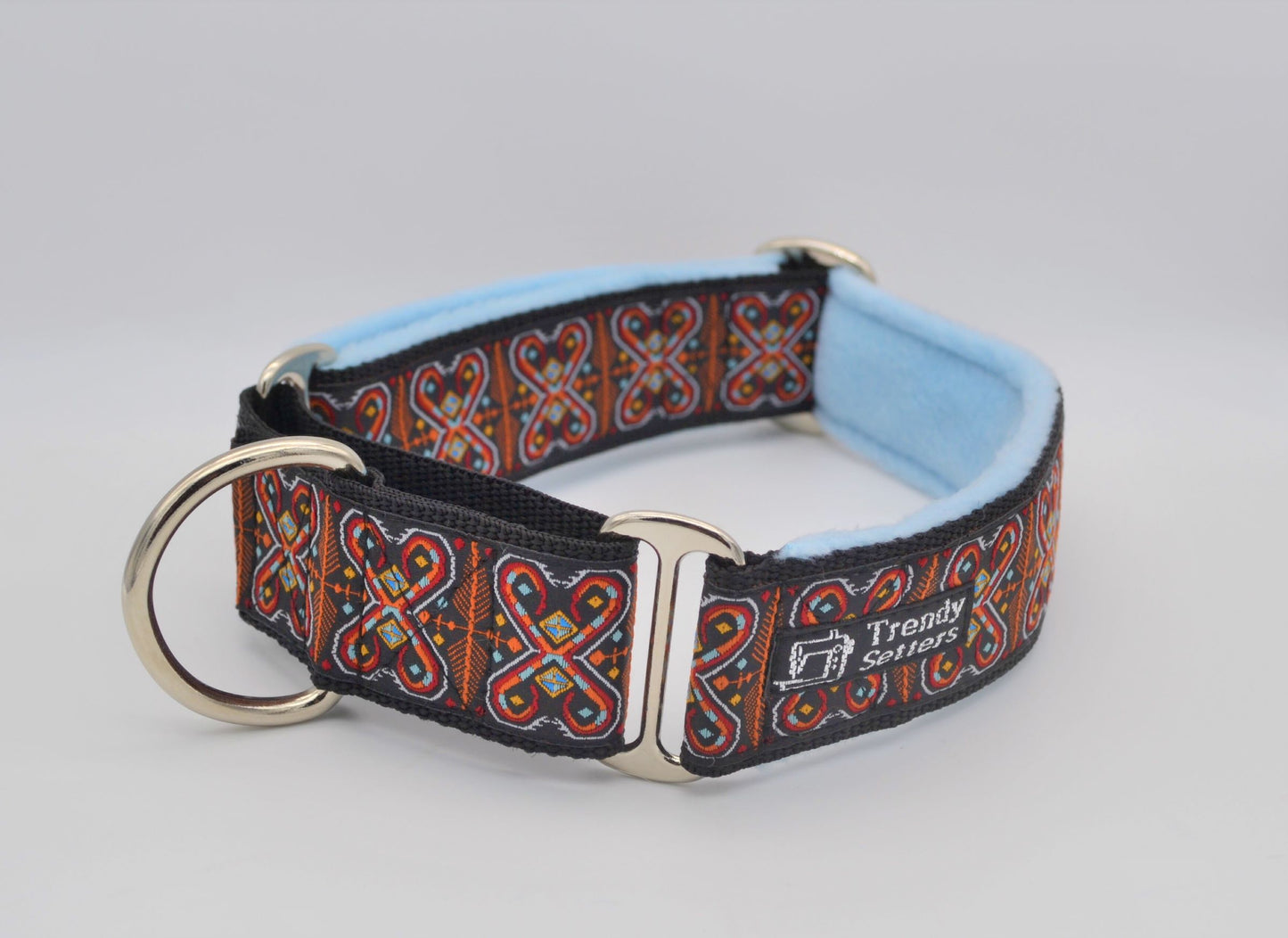 Red Tribal Symbols Pattern 38mm Martingale Collar (Neoprene or Fleece)