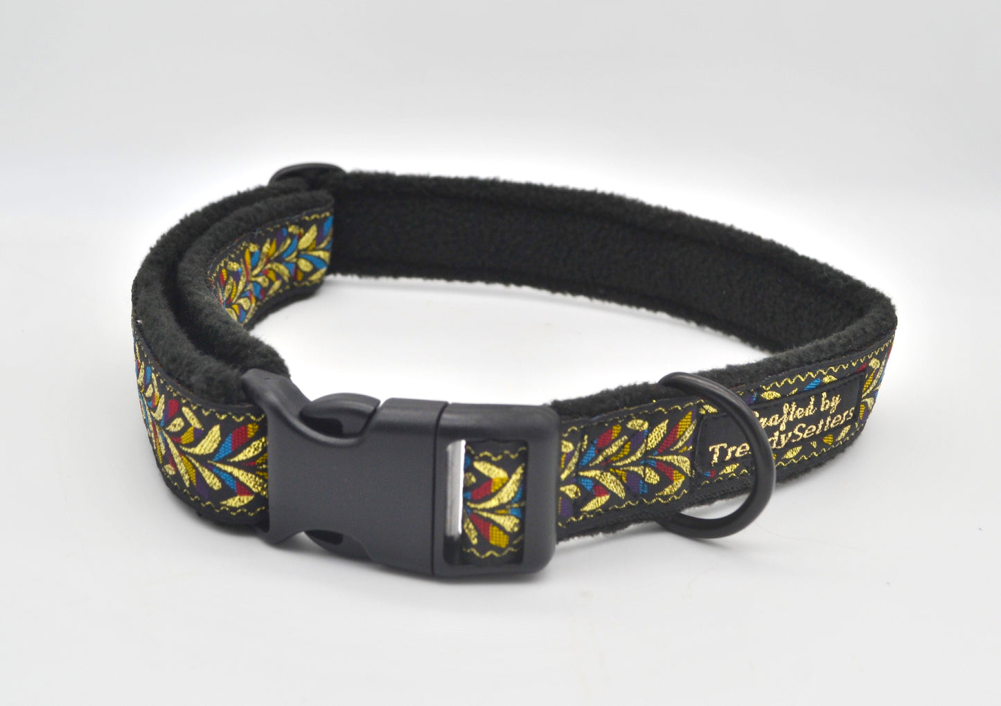 14-22" Black Flower Rainbow Pattern Collar