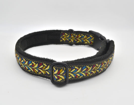 14-22" Black Flower Rainbow Pattern Collar