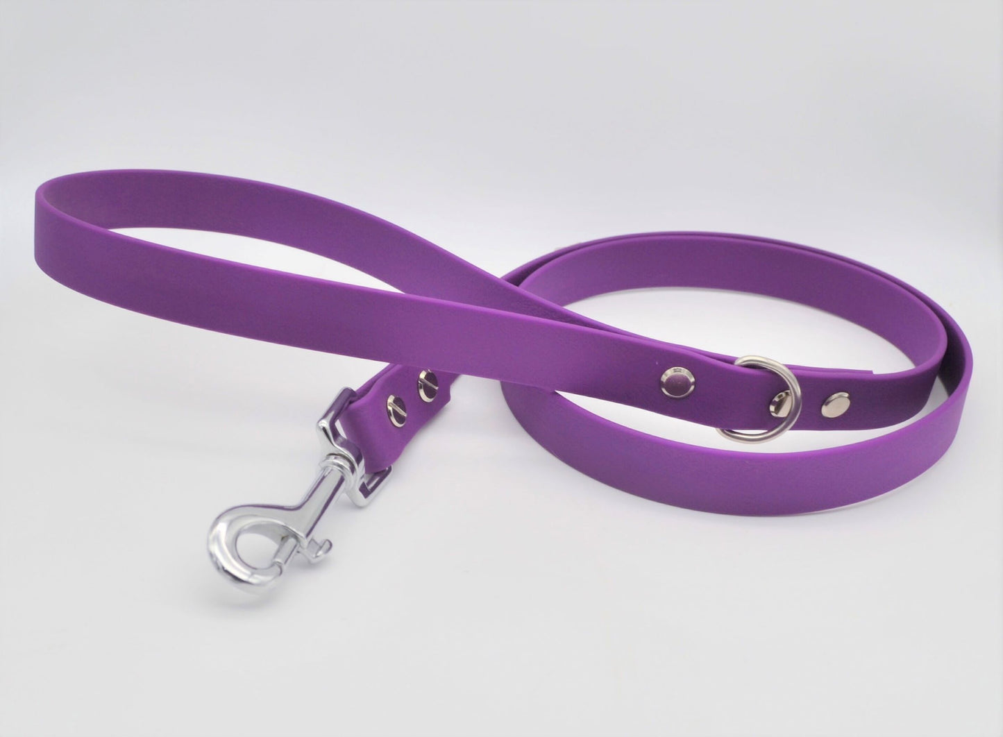 Purple Waterproof Coated Webbing Lead 20mm Black, Silver or Antique Brass