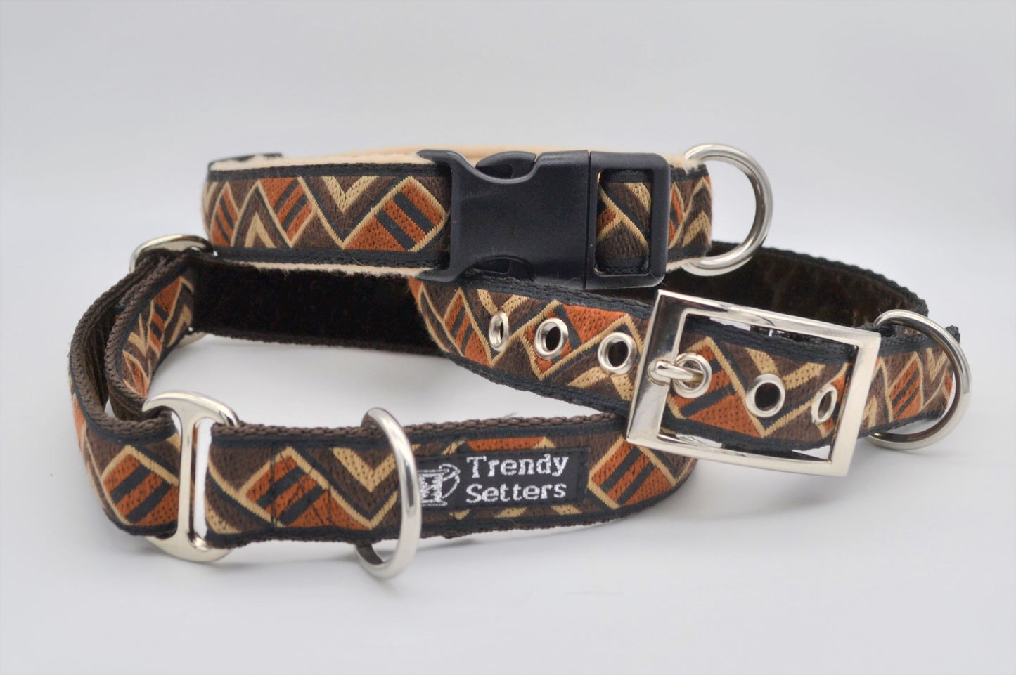 Brown Abstract Triangles House Collar