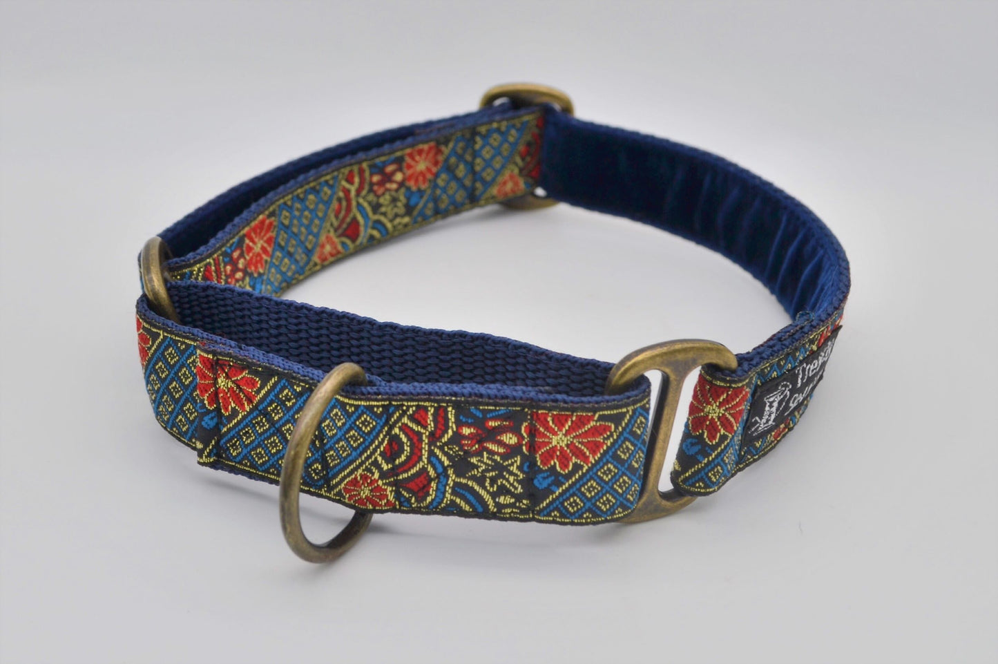 Blue/Red Oriental Pattern Martingale Collar